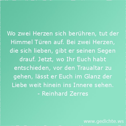 Hochzeit karte gedicht Sprüche Zur