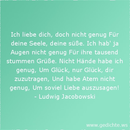 Mein ich liebe gedicht dich sohn ICH LIEBE